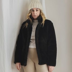 SOLD Vintage Faux Fur fuzzy jacket - size M